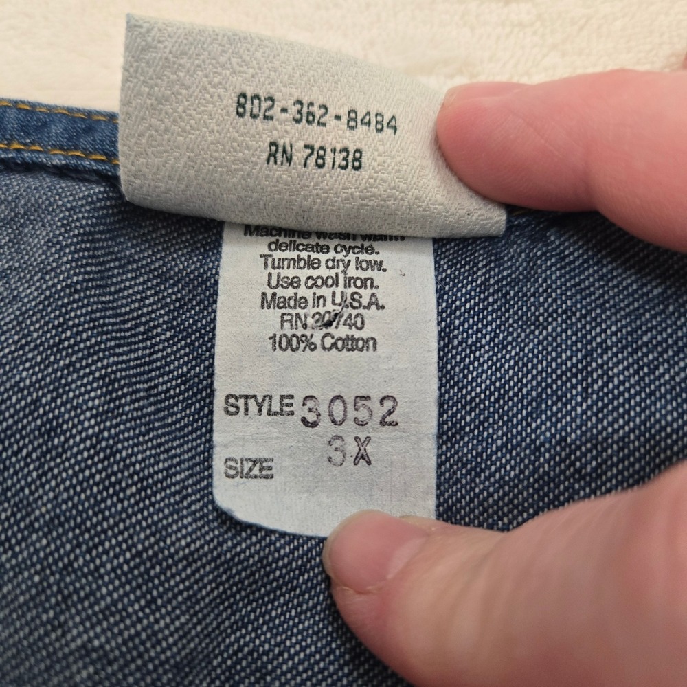 Vermont Country Store Denim Jumper Dress Womens 3X Blue Cotton Henley Pocket USA - Picture 7 of 8